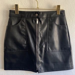 Love Tree Faux Leather Black Mini Skirt Size M